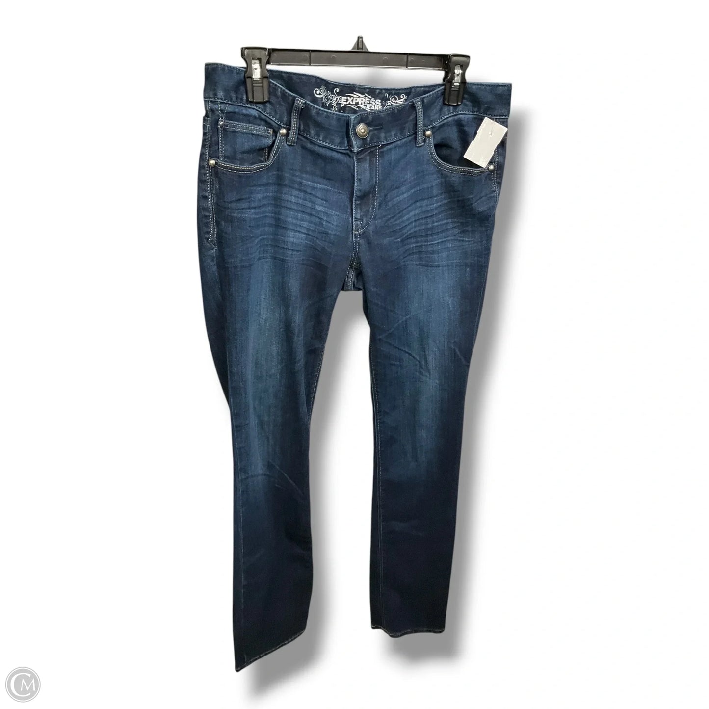 Jeans Straight By Express In Blue Denim, Size: 10
