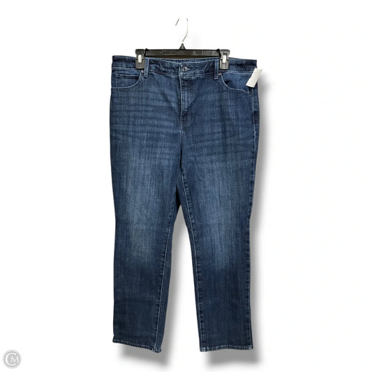 Jeans Straight By Talbots In Blue Denim, Size: 16