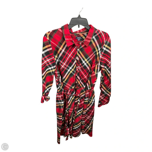 Dress Casual Midi By Izod In Plaid Pattern, Size: Xl