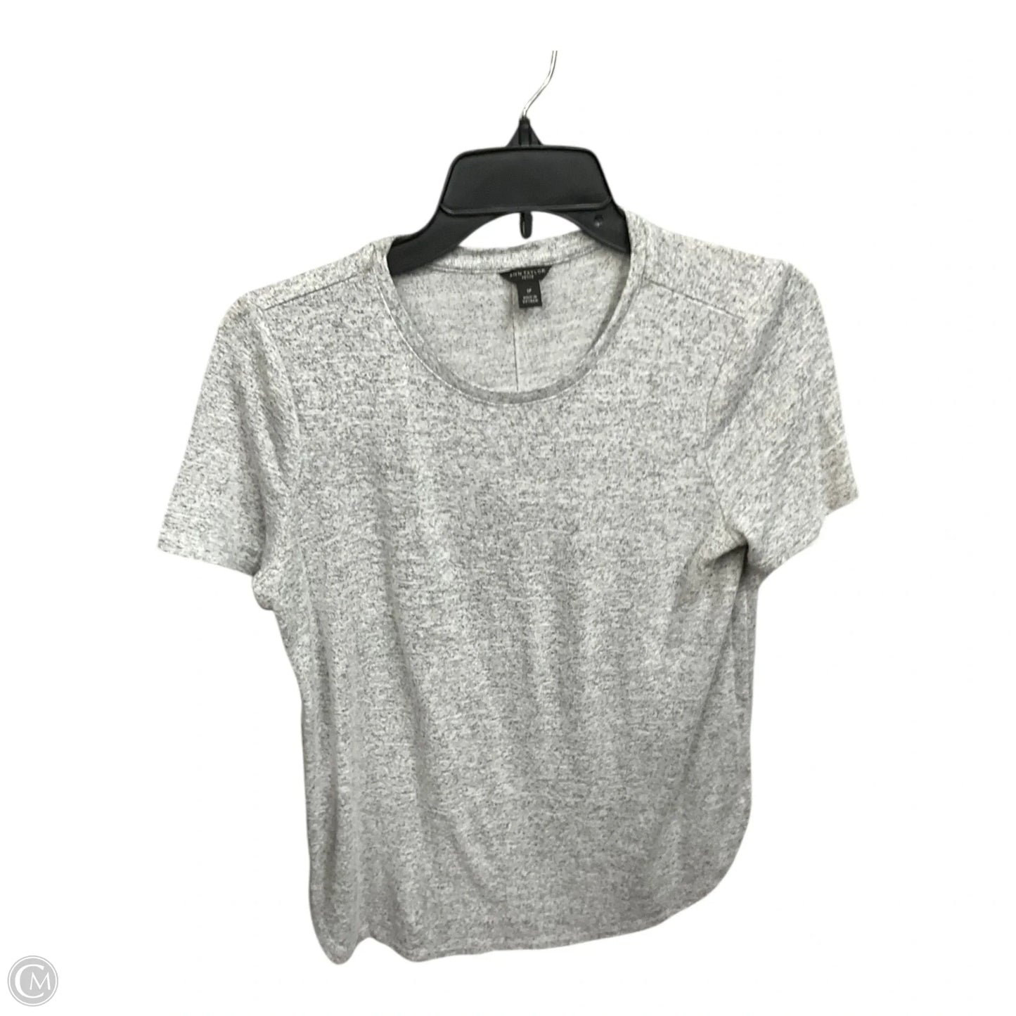 Top Short Sleeve Basic By Ann Taylor In Grey, Size: Sp