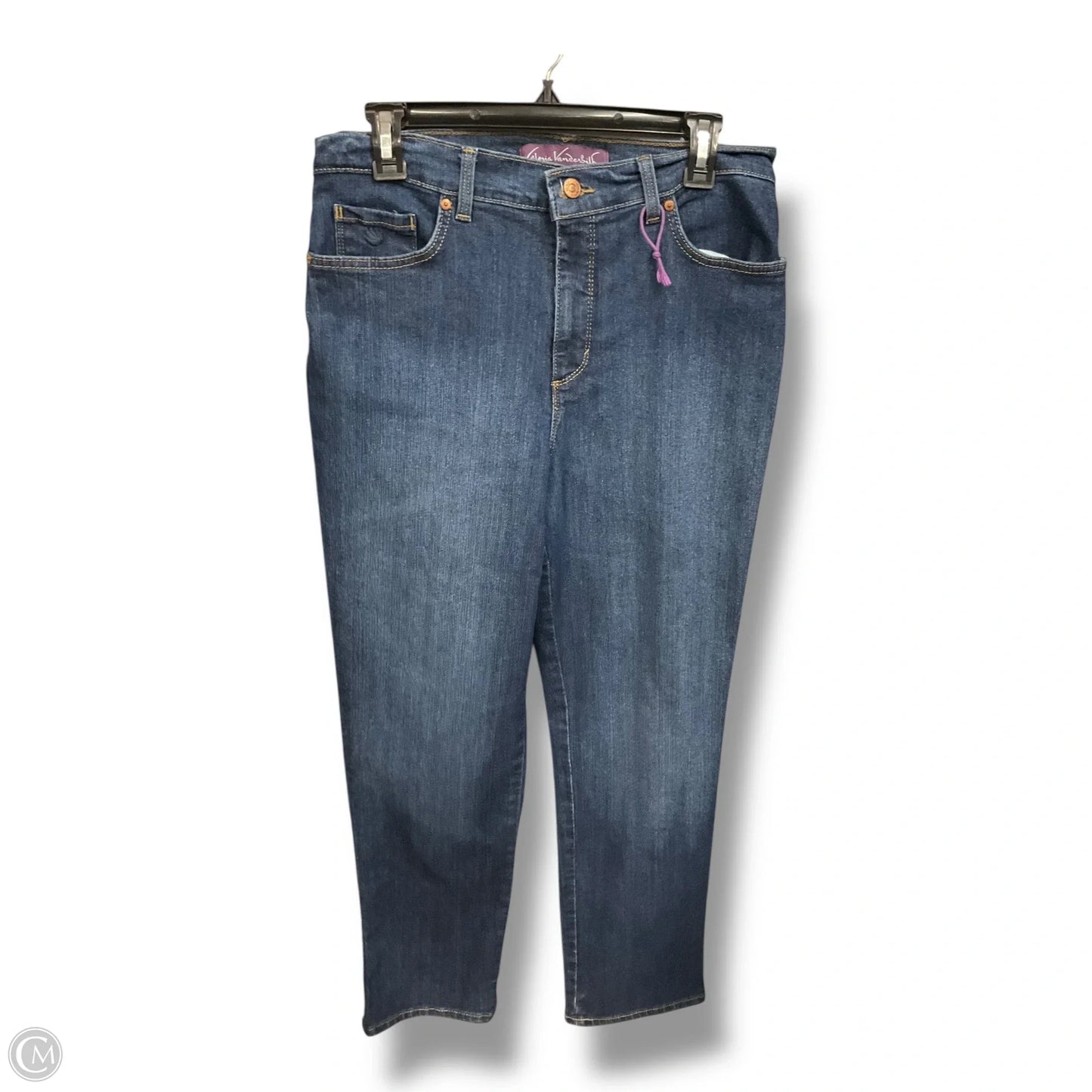 Jeans Straight By Gloria Vanderbilt In Blue Denim, Size: 12