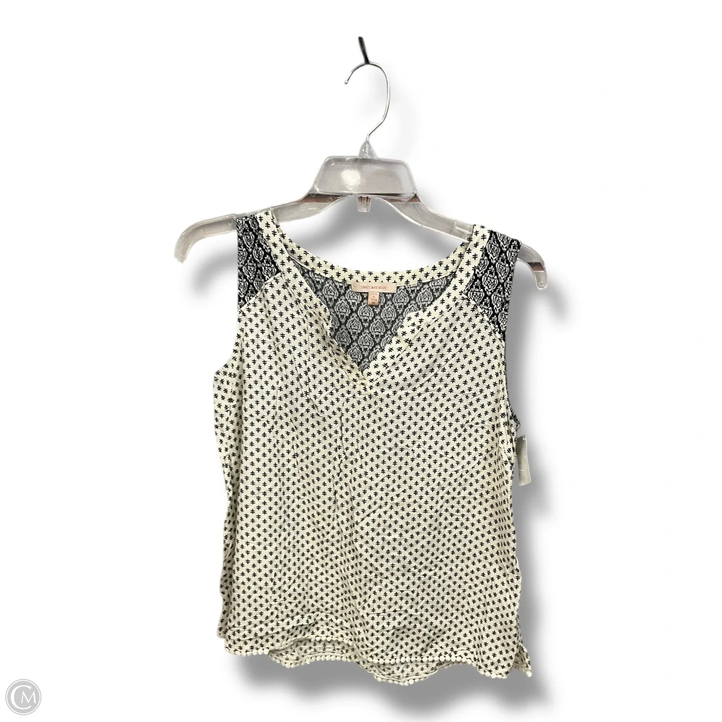 Top Sleeveless By Skies Are Blue In Black & Cream, Size: M