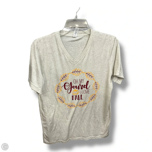 Top Short Sleeve By Canvas In White, Size: M