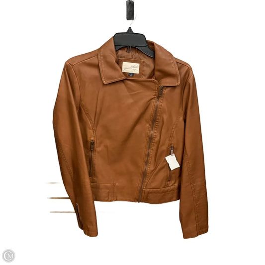 Jacket Moto By Universal Thread In Brown, Size: M