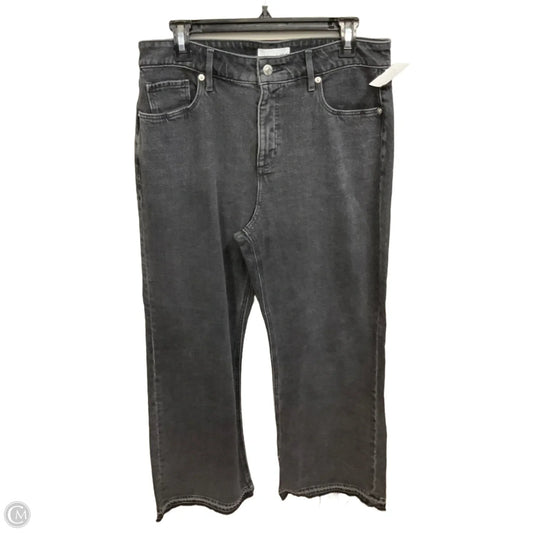 Jeans Wide Leg By Loft In Black Denim, Size: 8