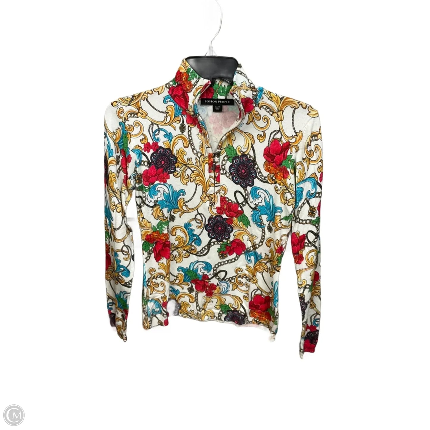 Top Long Sleeve By Boston Proper In Multi-colored, Size: Xs