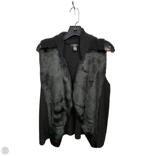Vest Faux Fur & Sherpa By Alfani In Black, Size: Lp