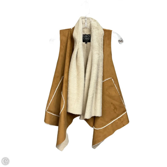 Vest Faux Fur & Sherpa By Clothes Mentor In Tan & White, Size: S