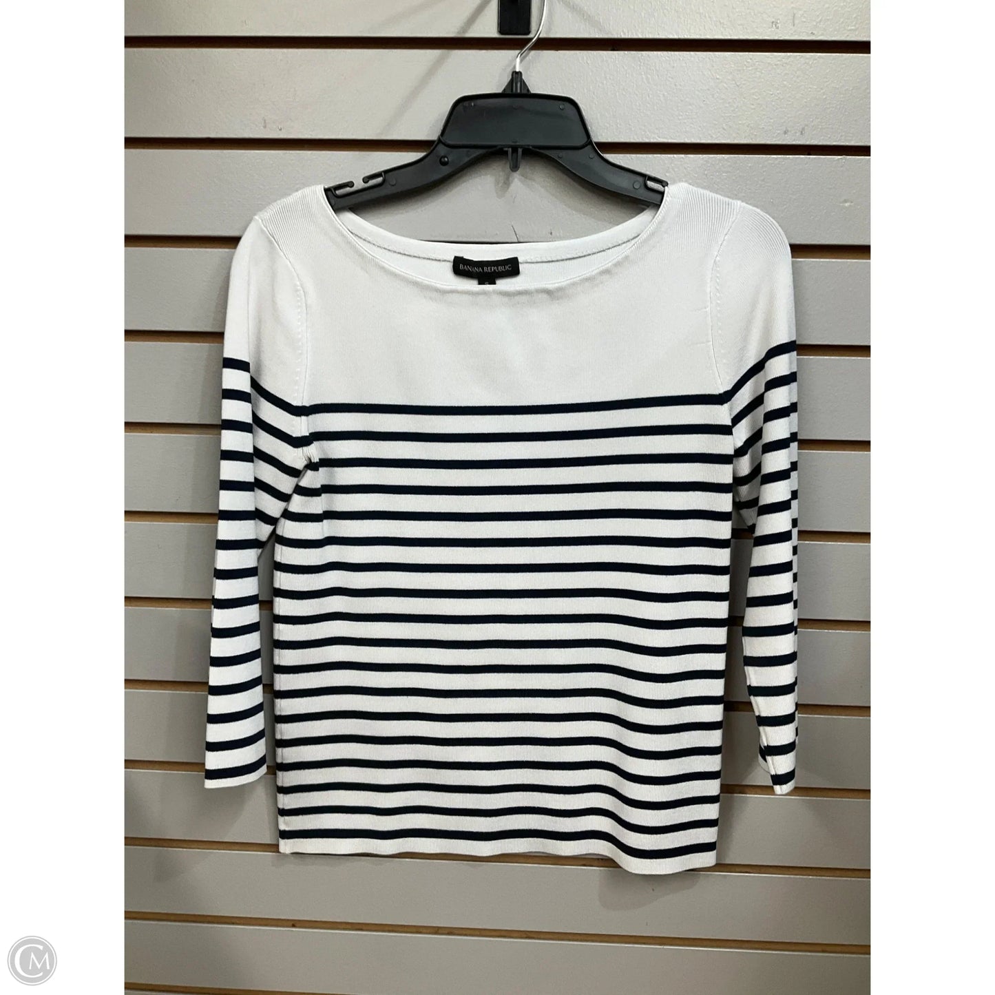 Top Long Sleeve Basic By Banana Republic In Striped Pattern, Size: S