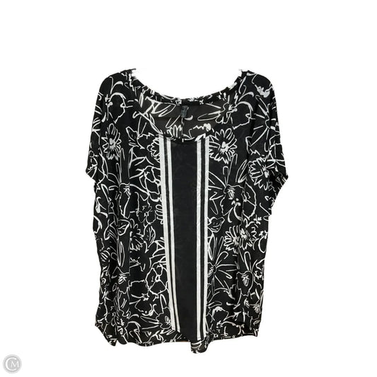 Blouse Short Sleeve By Lane Bryant In Black & White, Size: 3x