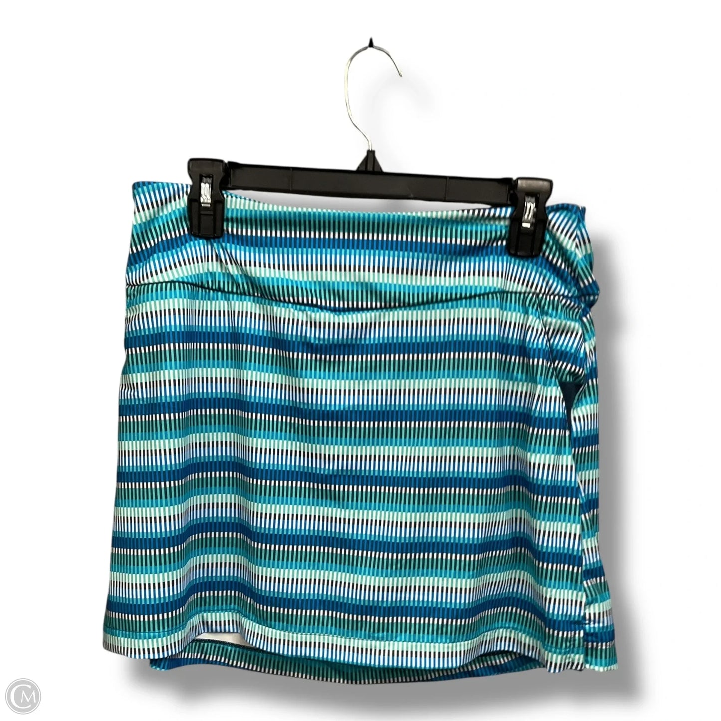 Athletic Skort By Adidas In Striped Pattern, Size: M