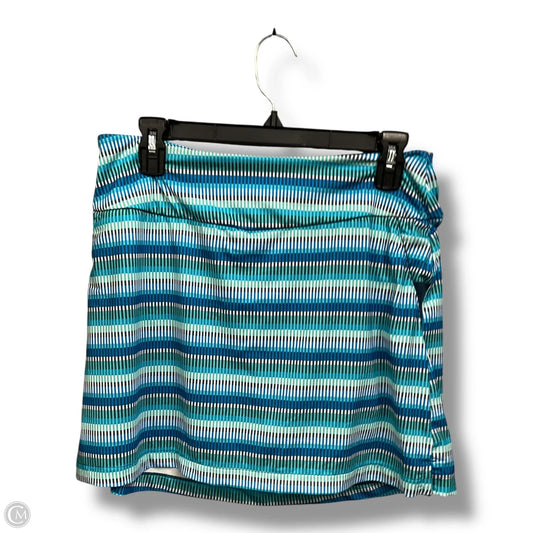 Athletic Skort By Adidas In Striped Pattern, Size: M