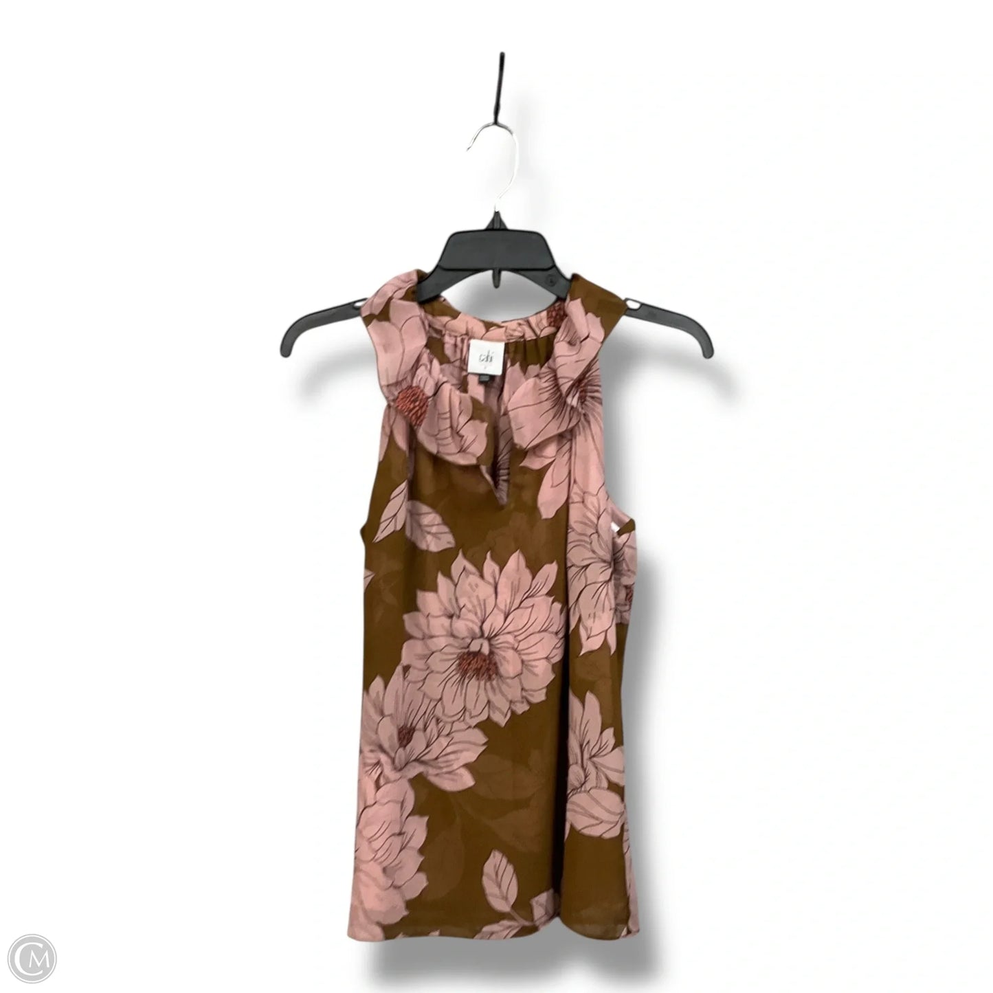 Top Sleeveless By Cabi In Floral Print, Size: S