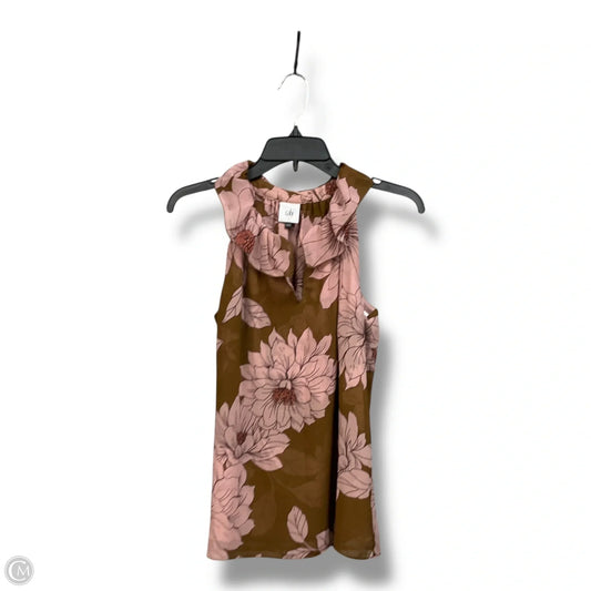 Top Sleeveless By Cabi In Floral Print, Size: S