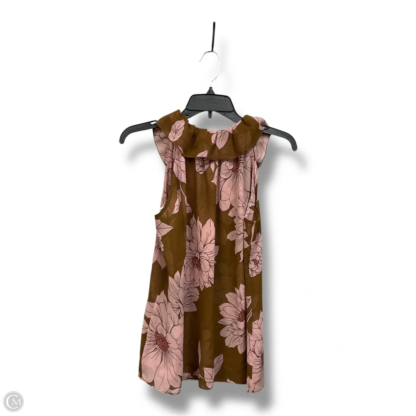 Top Sleeveless By Cabi In Floral Print, Size: S