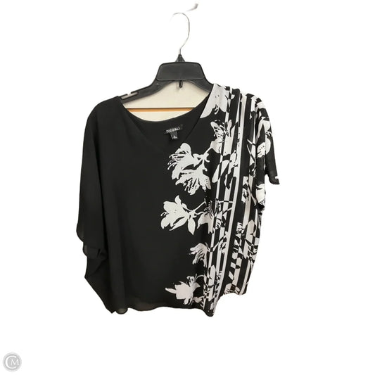Blouse Short Sleeve By Roz And Ali In Black & White, Size: Xl