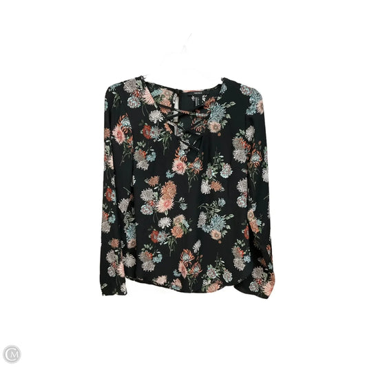 Blouse Long Sleeve By Forever 21 In Floral Print, Size: S