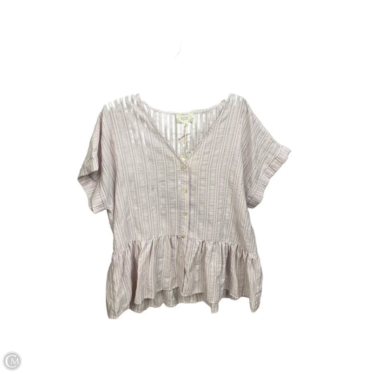 Top Short Sleeve By Blu Pepper In Striped Pattern, Size: 2x