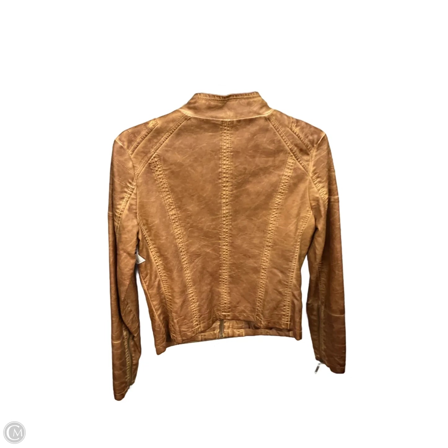 Jacket Moto Leather By J Brand In Brown, Size: S