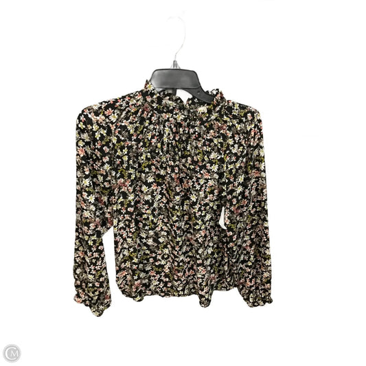 Blouse Long Sleeve By Loft In Floral Print, Size: Xs