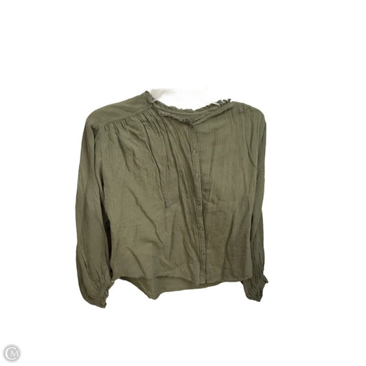 Blouse Long Sleeve By Loft In Green, Size: Xs