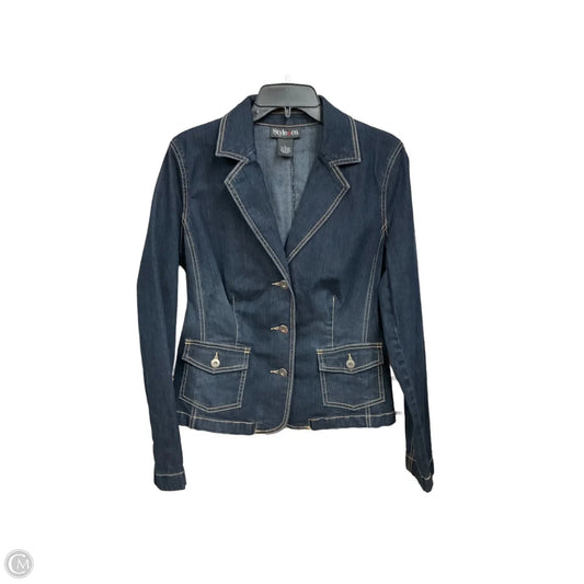 Jacket Denim By Style And Company In Blue Denim, Size: L