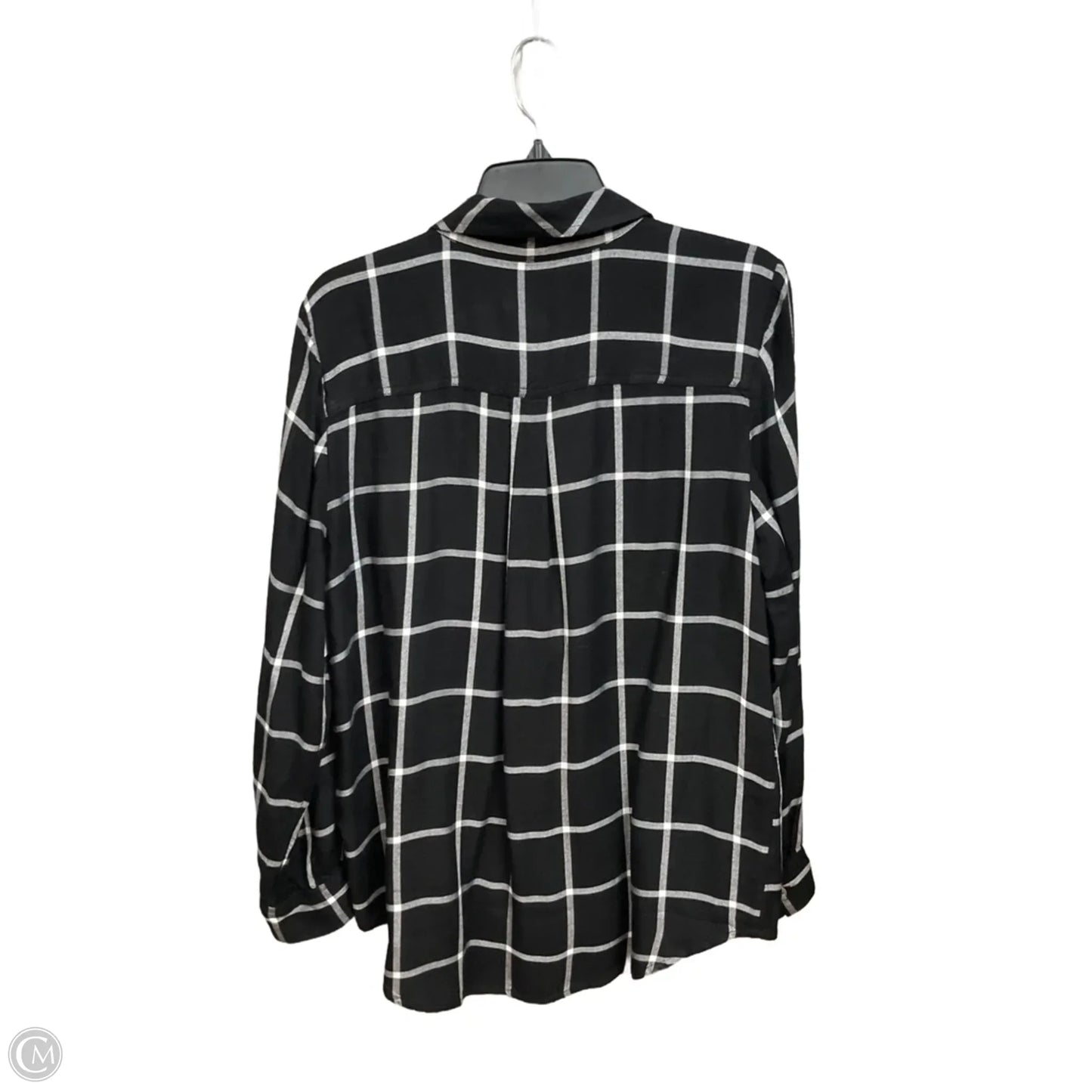 Blouse Long Sleeve By Style And Company In Black & White, Size: L