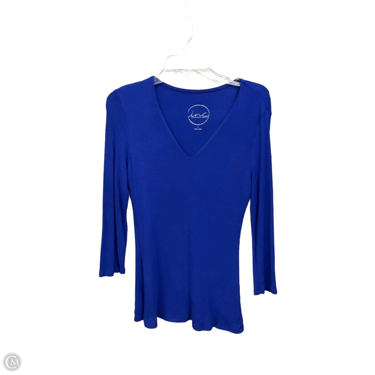 Top Long Sleeve Basic By Inc In Blue, Size: L