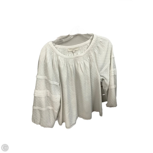Blouse Long Sleeve By Loft In Grey, Size: S