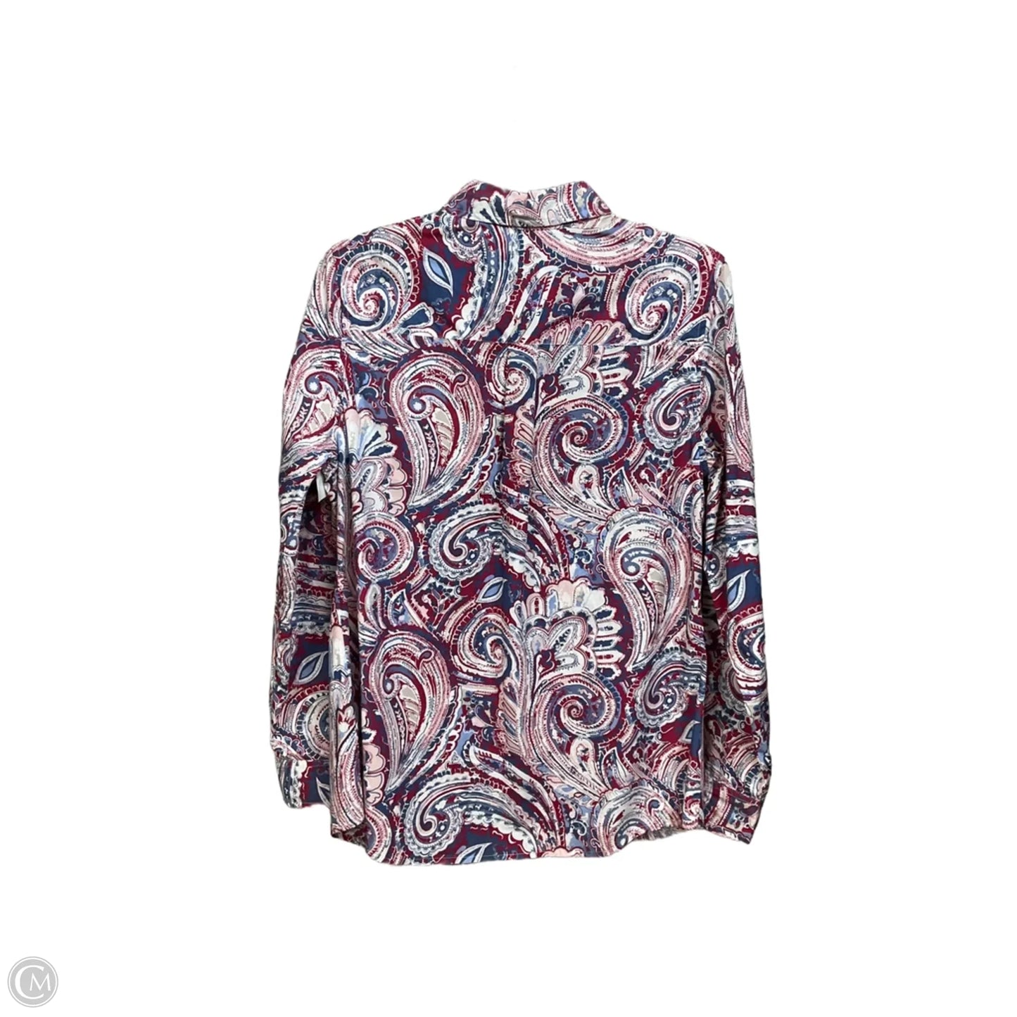 Blouse Long Sleeve By Charter Club In Paisley Print, Size: M