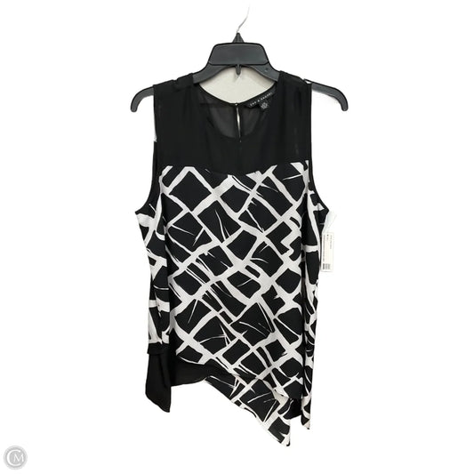 Blouse Sleeveless By Zac And Rachel In Black & White, Size: L
