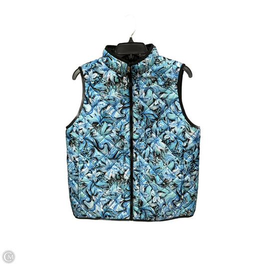Vest Puffer & Quilted By Stella Parker In Floral Print, Size: M