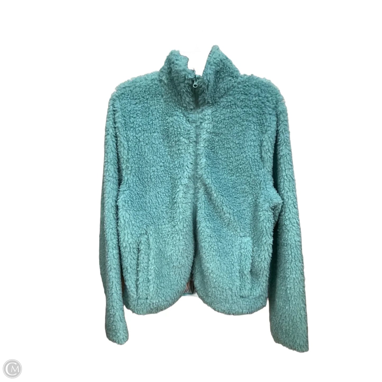Jacket Faux Fur & Sherpa By Cmc In Teal, Size: L