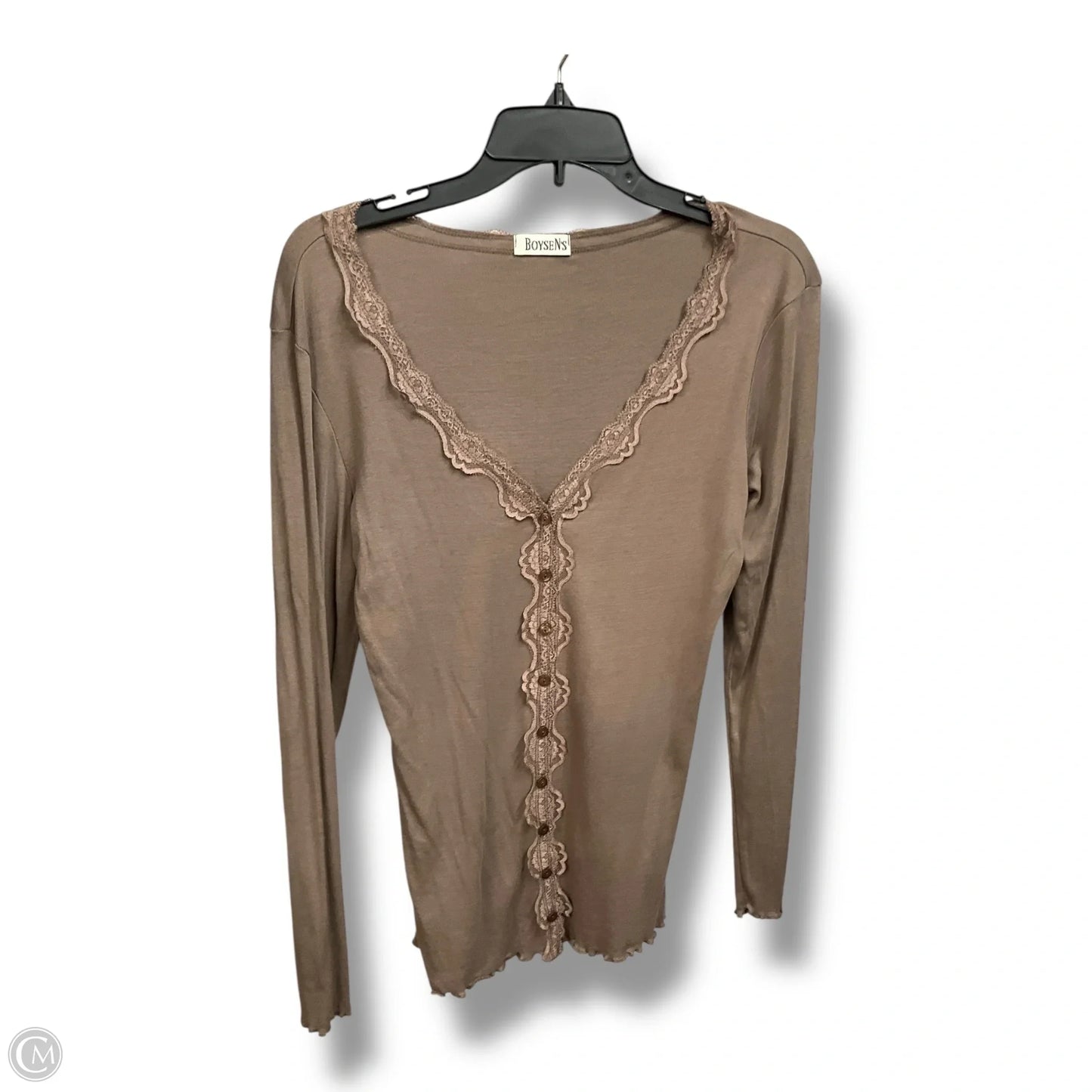 Top Long Sleeve Basic By Cmc In Brown, Size: M