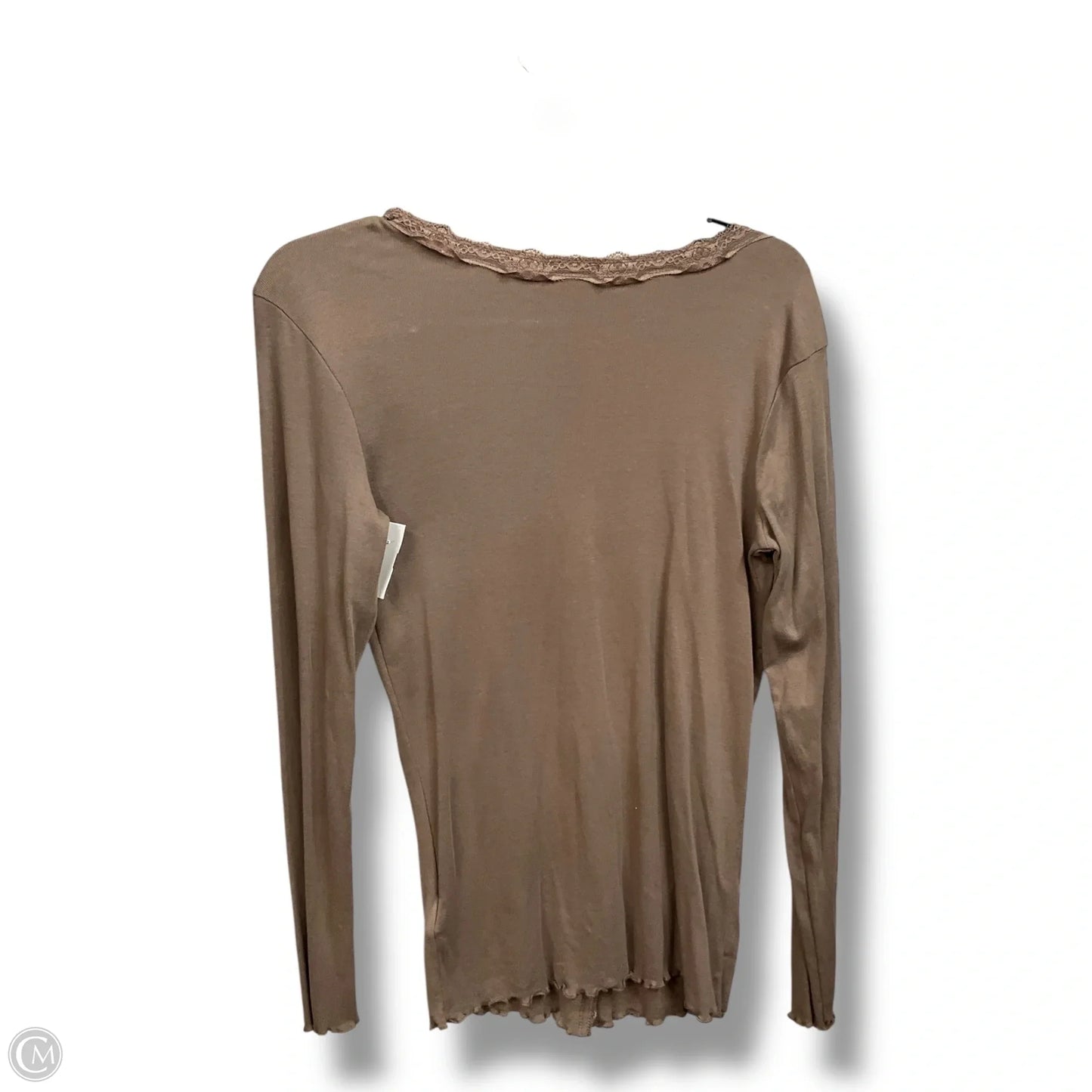 Top Long Sleeve Basic By Cmc In Brown, Size: M