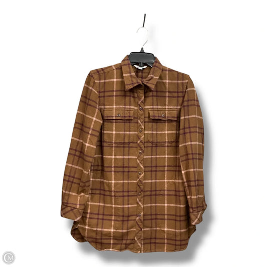 Blouse Long Sleeve By Cmc In Plaid Pattern, Size: S