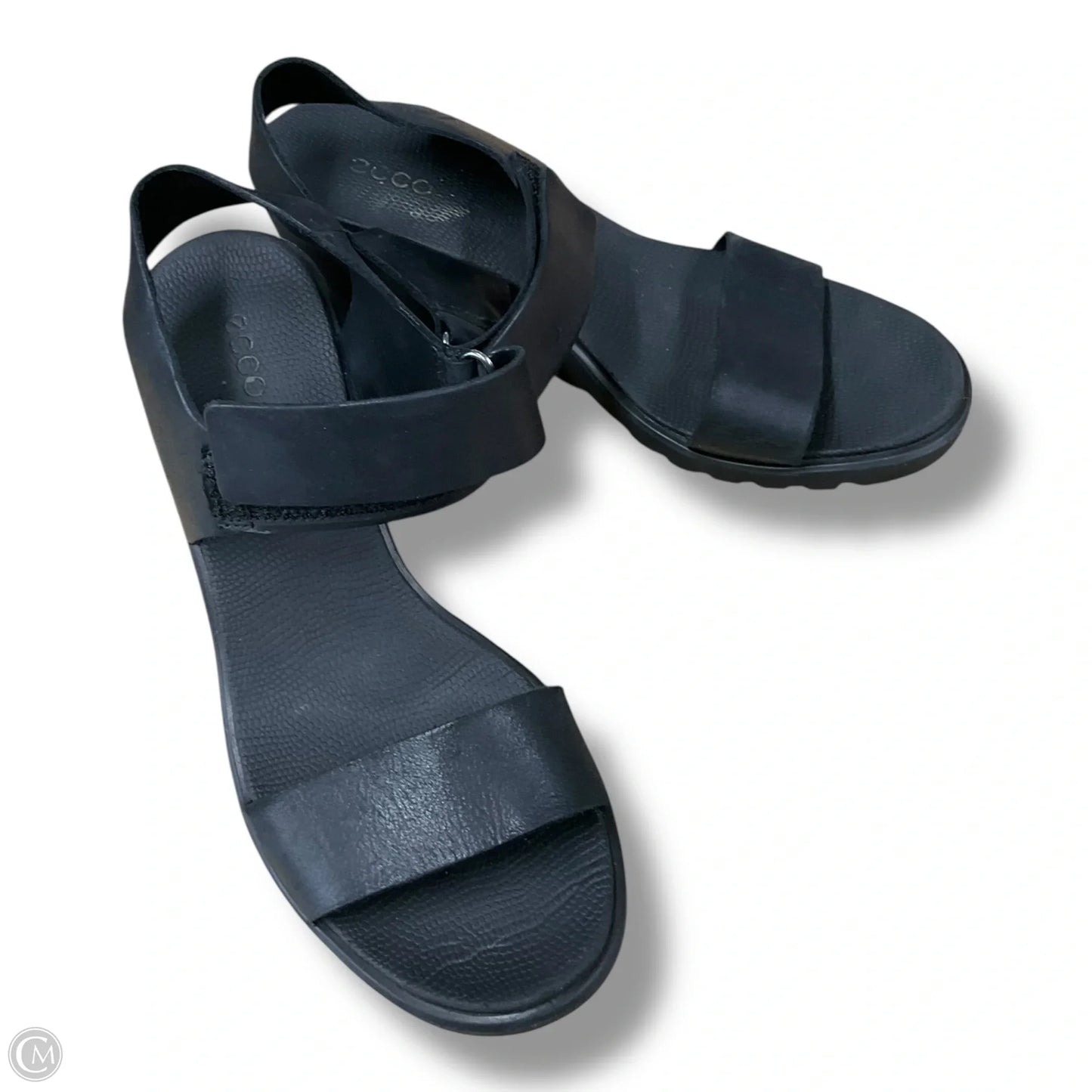Sandals Heels Wedge By Ecco In Black, Size: 8.5