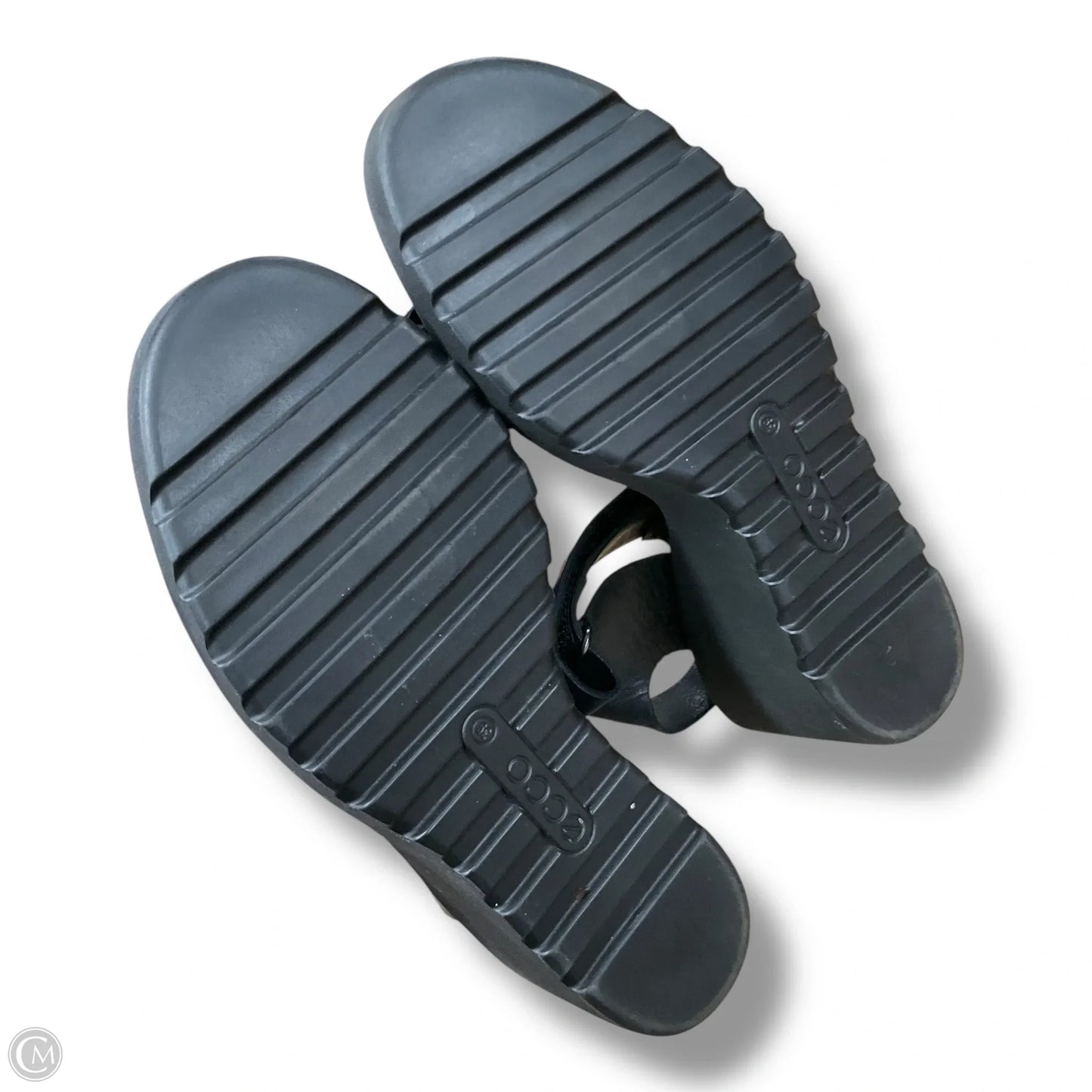 Sandals Heels Wedge By Ecco In Black, Size: 8.5