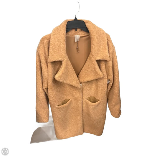 Coat Faux Fur & Sherpa By Calia In Tan, Size: S