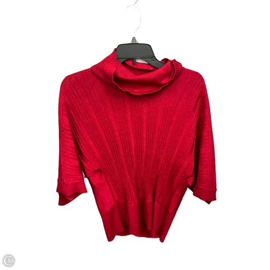 Top 3/4 Sleeve Basic By Adrienne Vittadini In Red, Size: L