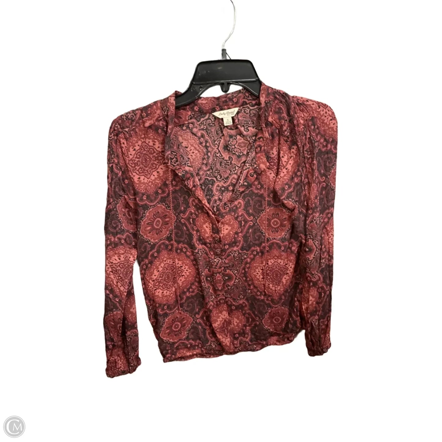 Top 3/4 Sleeve By Lucky Brand In Paisley Print, Size: S