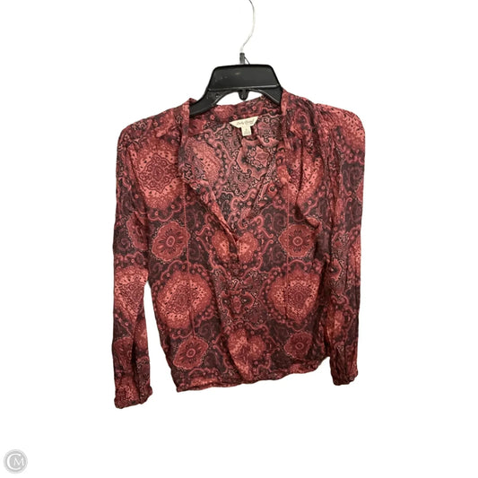 Top 3/4 Sleeve By Lucky Brand In Paisley Print, Size: S