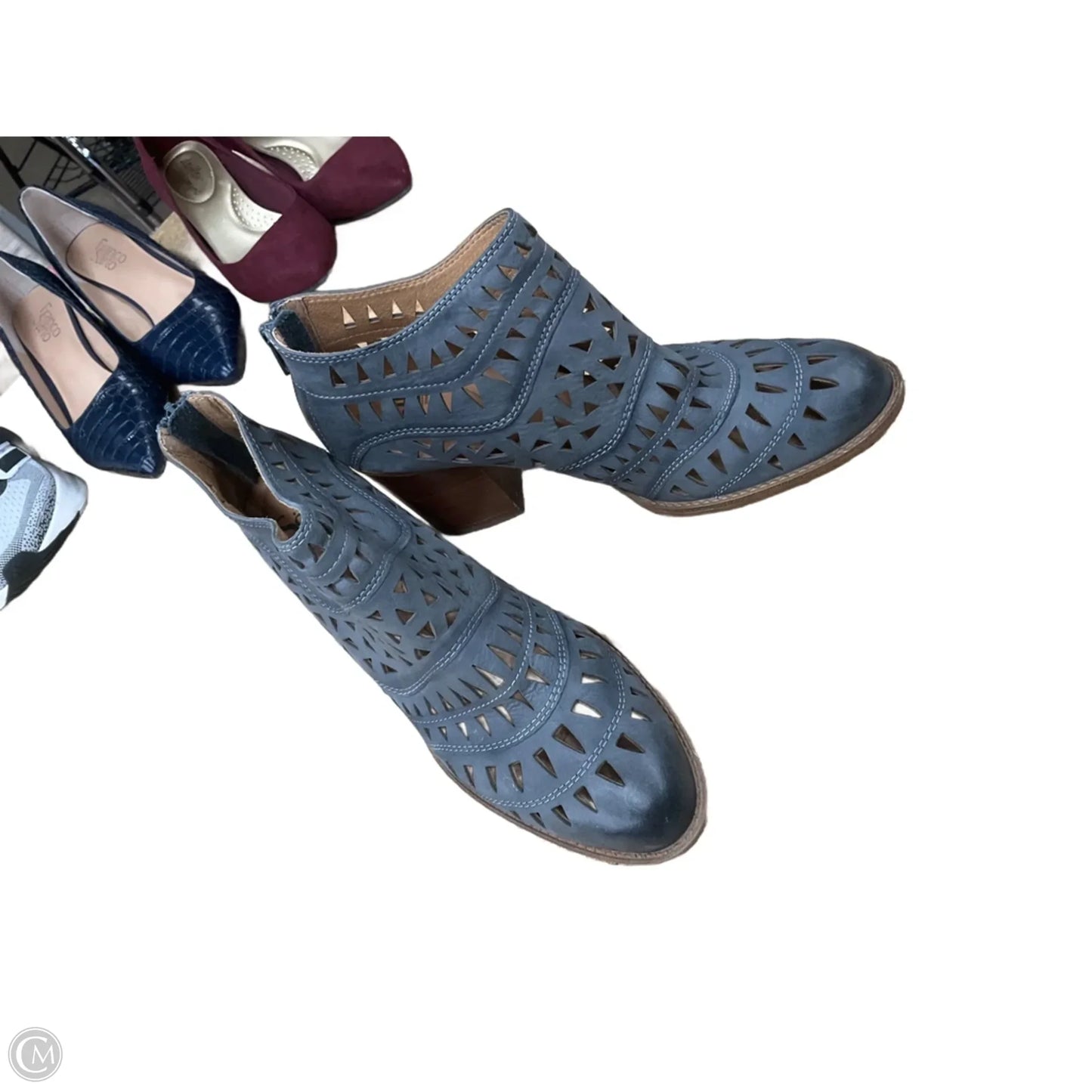 Boots Ankle Heels By Sofft In Grey, Size: 10