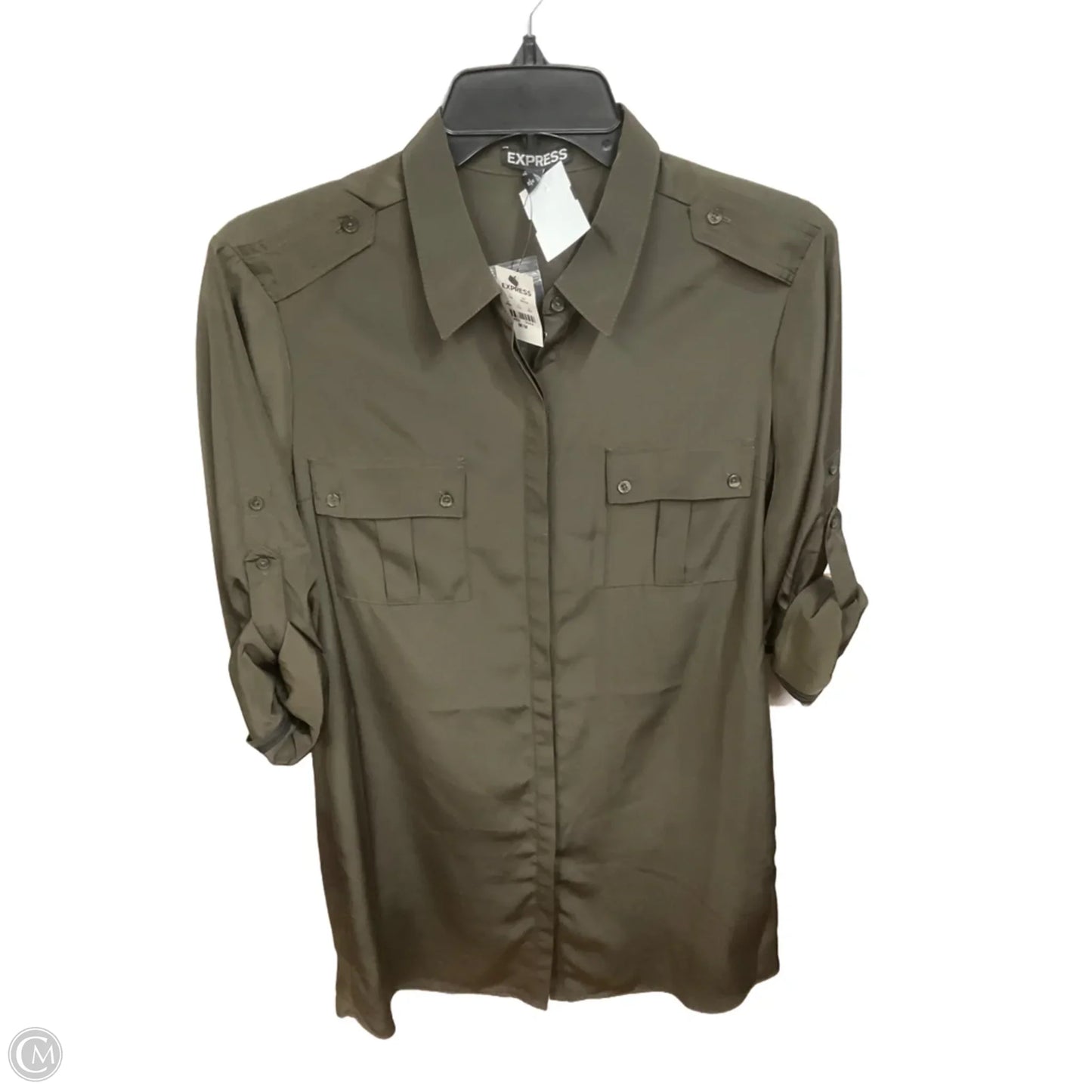Dress Casual Short By Express In Green, Size: M