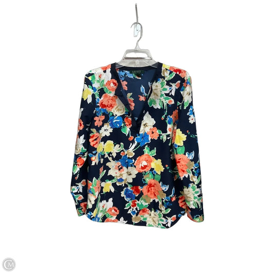 Top Long Sleeve By Lauren By Ralph Lauren In Floral Print, Size: L