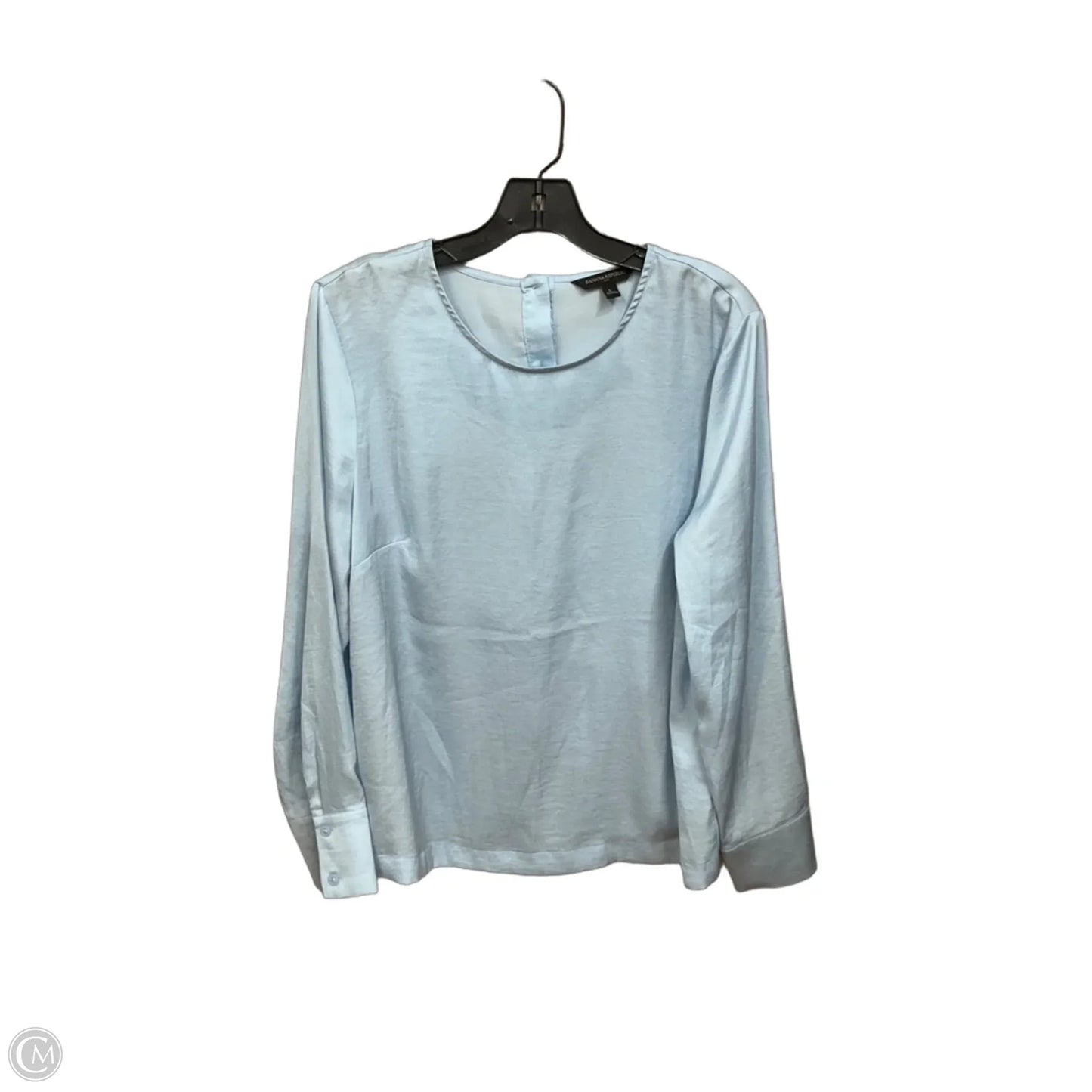 Blouse Long Sleeve By Banana Republic In Blue, Size: L