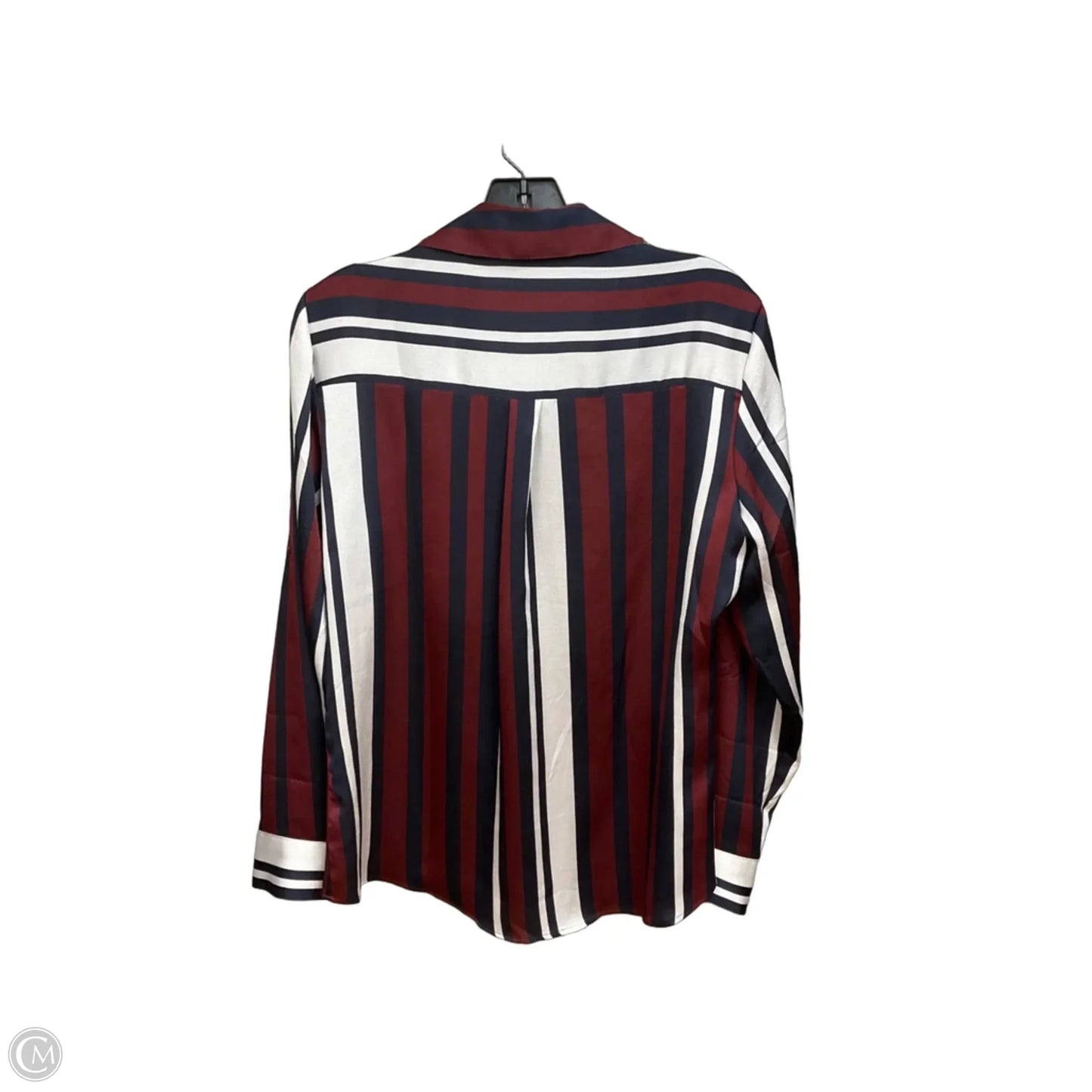 Blouse 3/4 Sleeve By Loft In Striped Pattern, Size: Mp