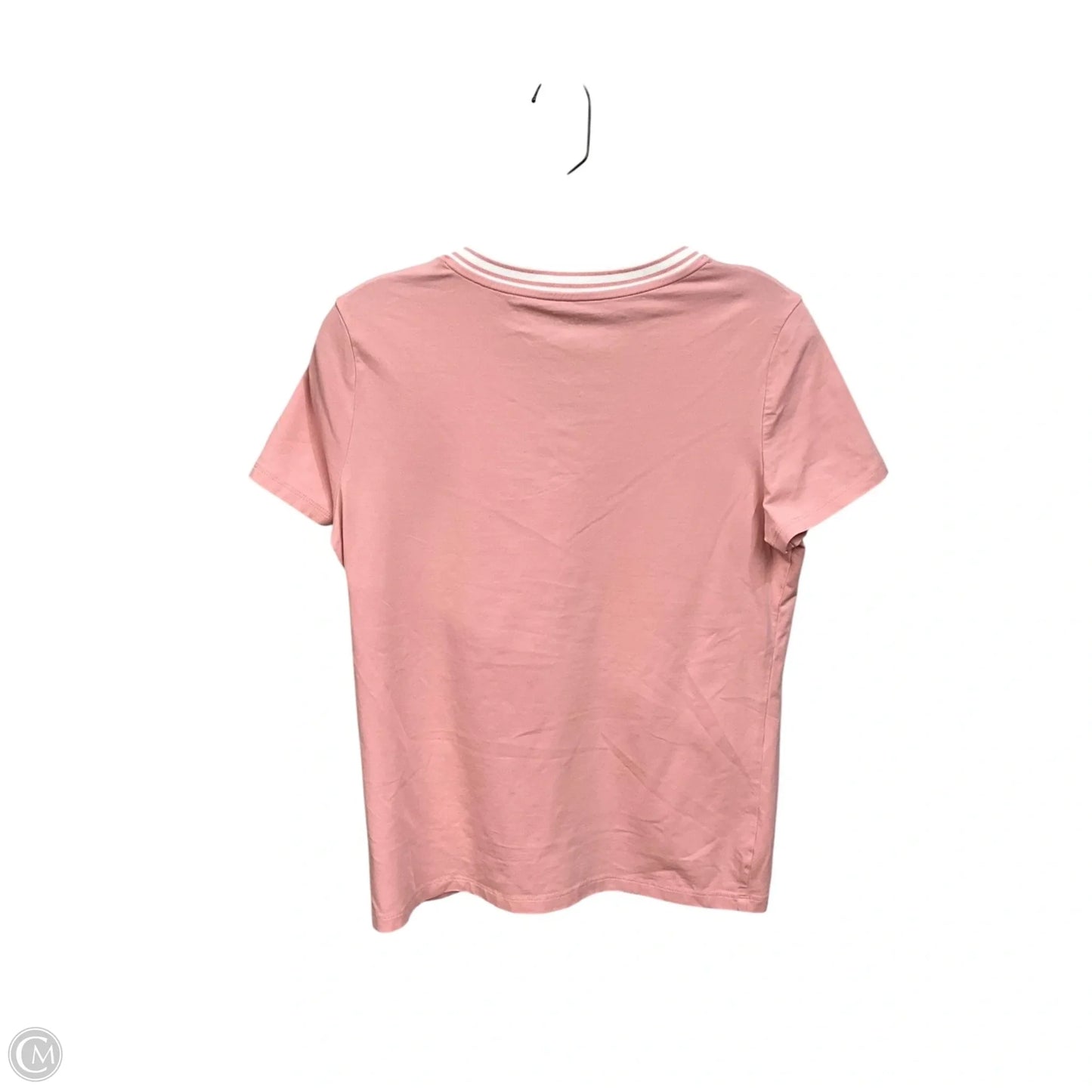 Top Short Sleeve By Nautica In Pink & White, Size: M