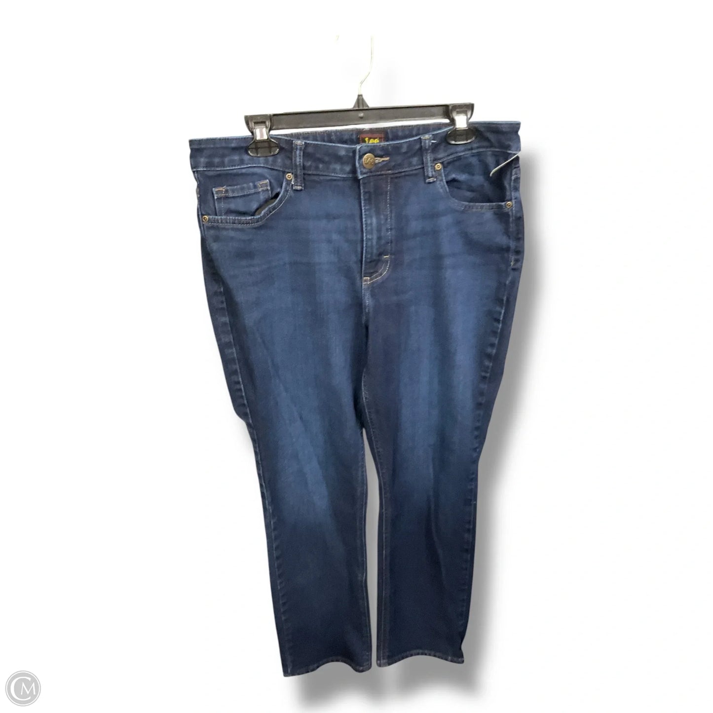 Jeans Straight By Lee In Blue Denim, Size: 14