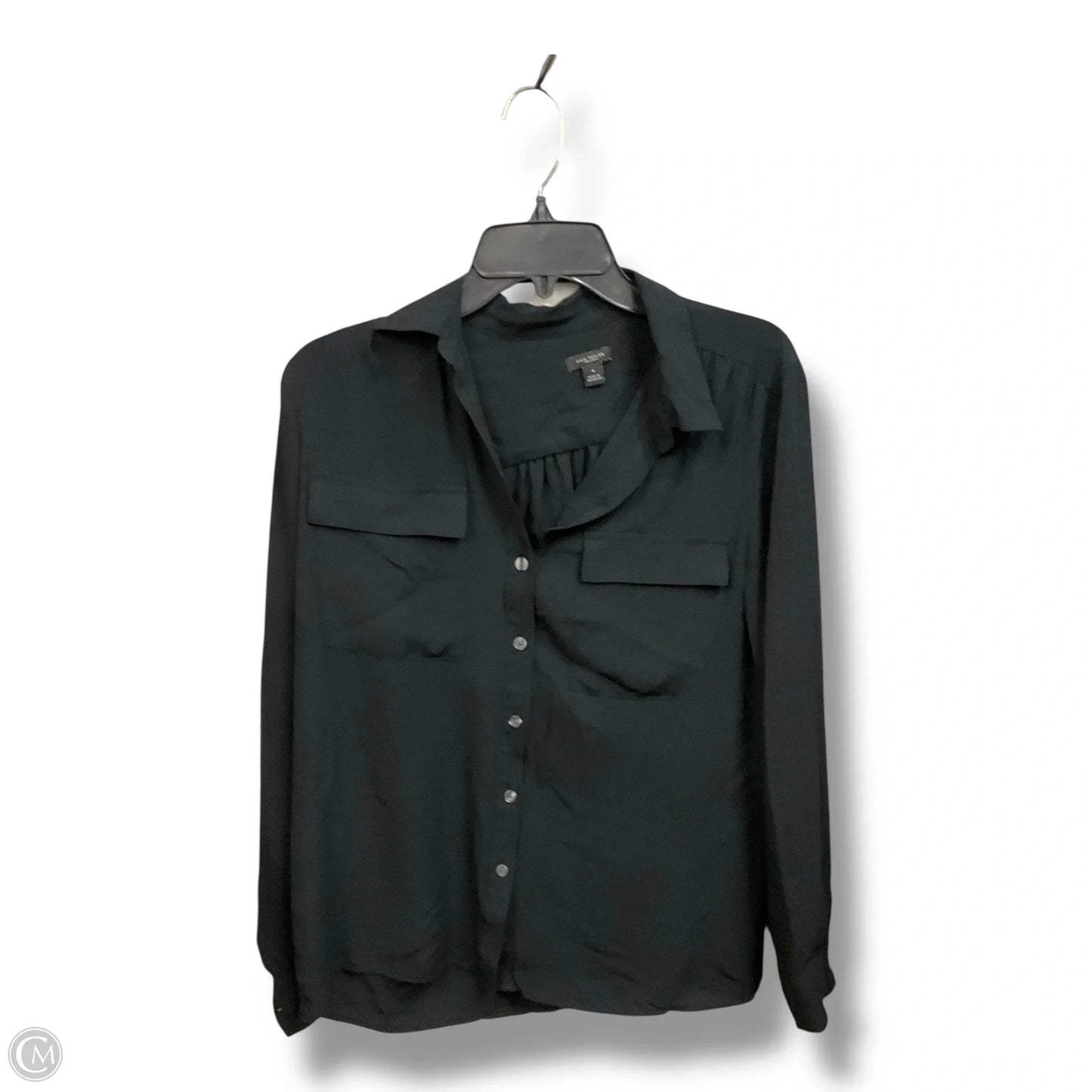 Blouse Long Sleeve By Ann Taylor In Black, Size: M